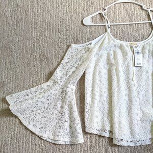 Hollister White Lace Off the Shoulder